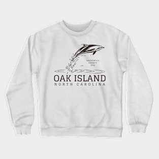 Oak Island, NC Summertime Vacationing Dolphin Crewneck Sweatshirt